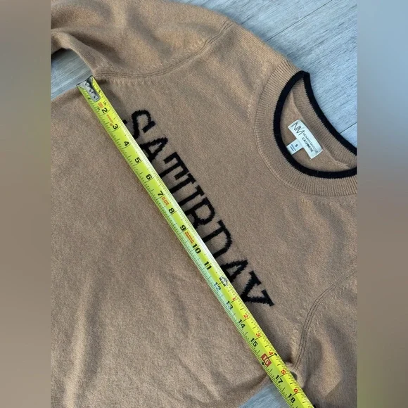 Vintage Neiman Marcus 100% Cashmere "Saturday" Cream Brown Sweater Size S (FLAW) - Picture 5 of 8